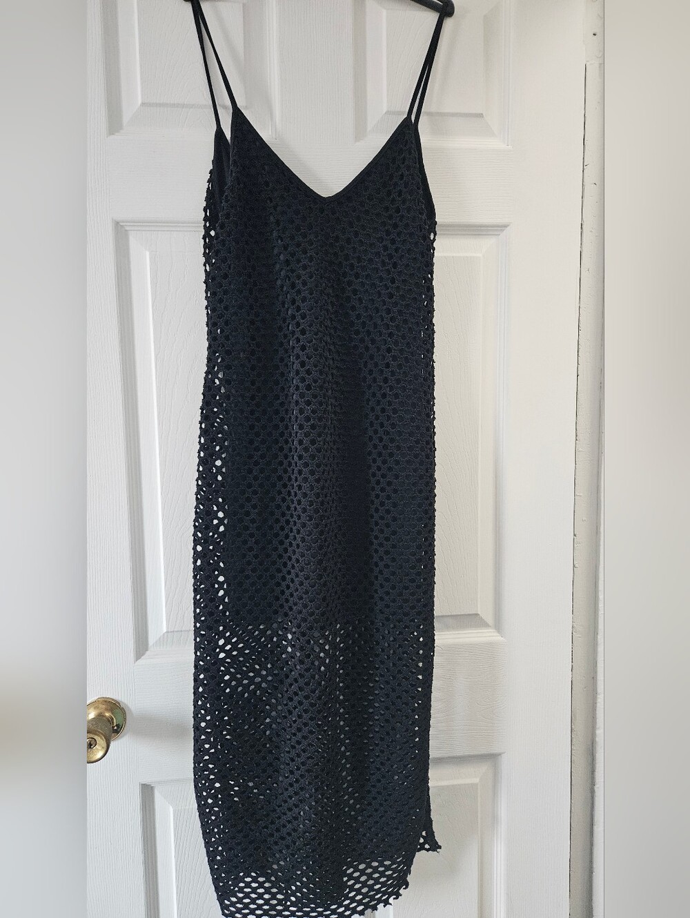 Bershka Black Crochet Midi Dress